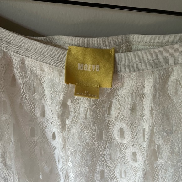 Anthropologie Maeve White Eyelet Lace Skirt - Picture 2 of 4